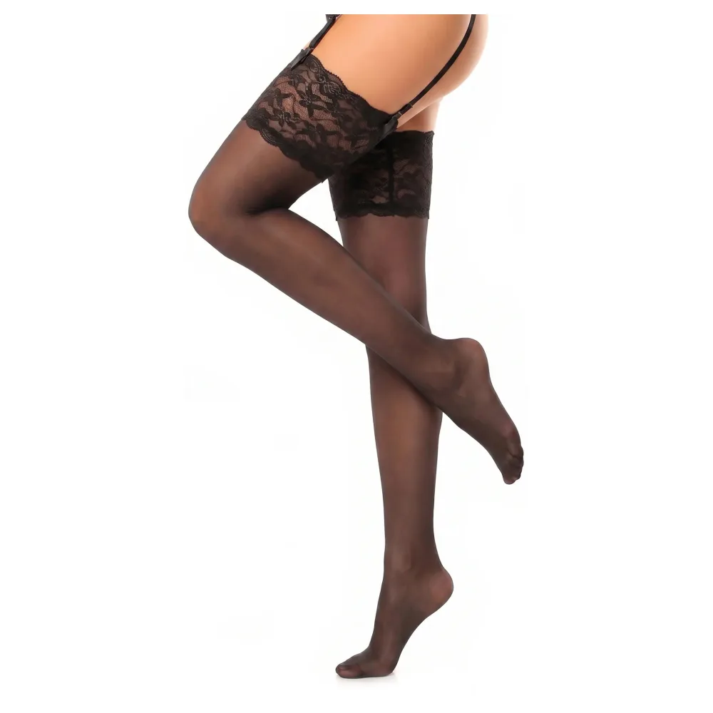Glamory Luxury 20 Strapsstrümpfe | Farbe: Black | Größe: 56-58
