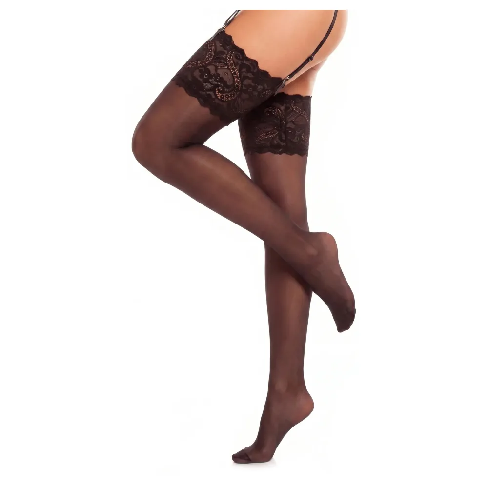 Glamory Dream 20 Strapsstrümpfe | Farbe: Black | Größe: 60-62