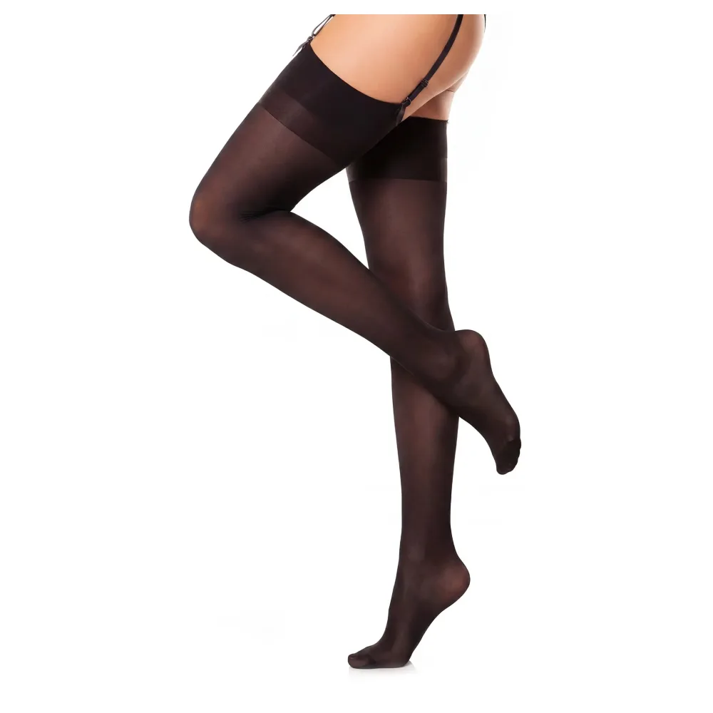 Glamory Noir 60 Microfaser Strapsstrümpfe | Farbe: Black | Größe: 60-62