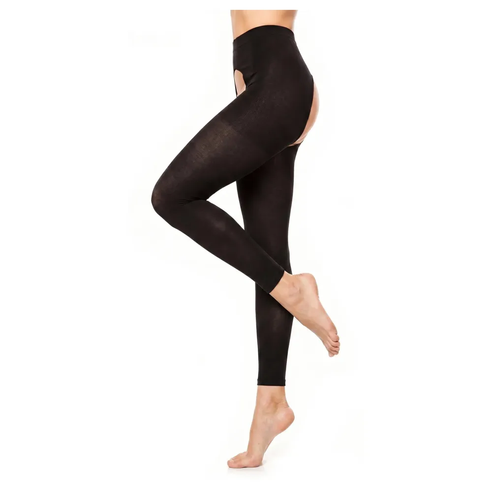 Glamory Breeze 60 Ouvert Microfaser Strumpfhose ohne Fuß | Farbe: Black | Größe: 60-62