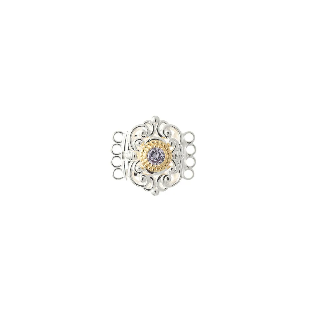 Schließe für Kropfkette 925 Silber Trachtenschmuck flieder