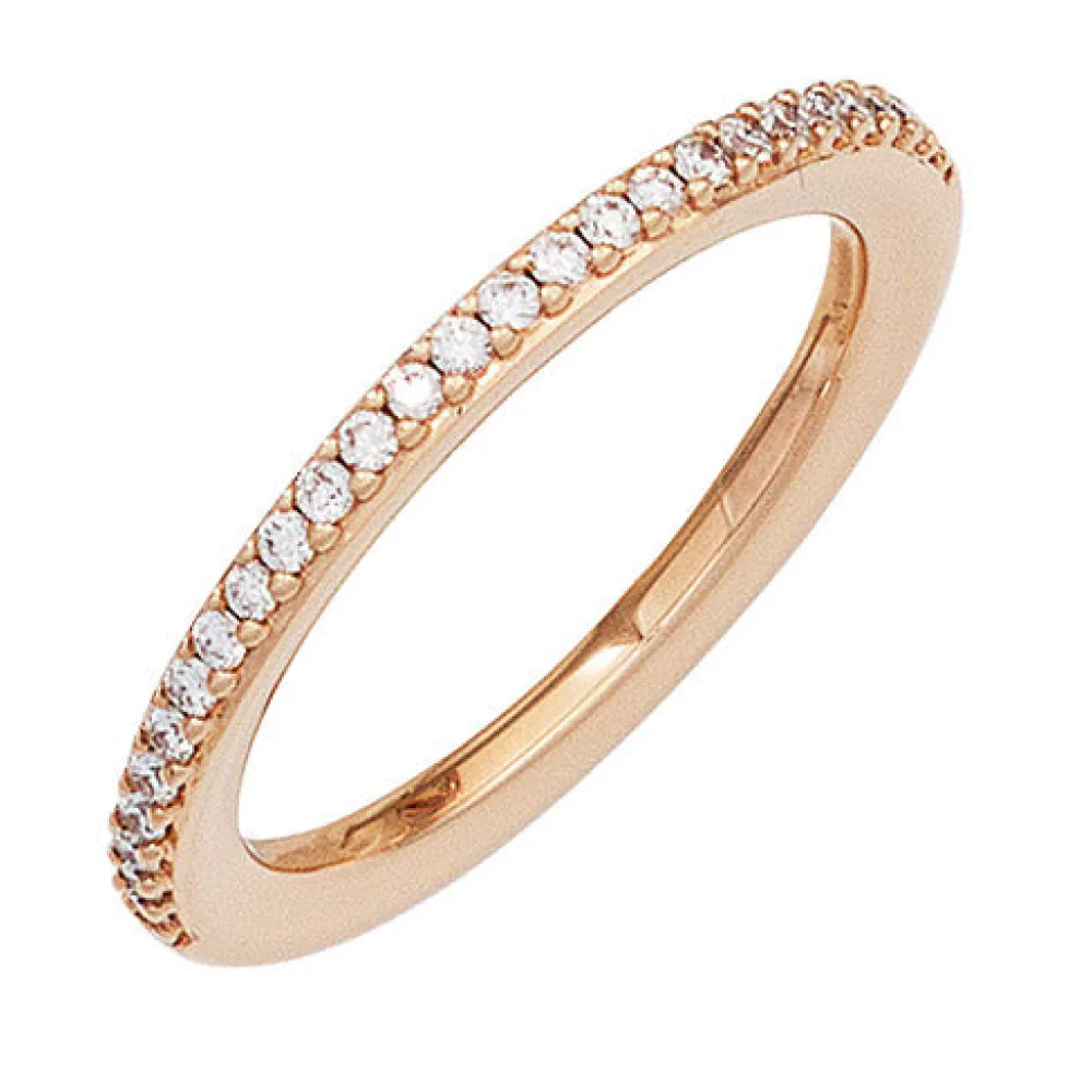 Damen Ring 585 Gold Rotgold 26 Diamanten Brillanten Diamantring Rotgoldring-60