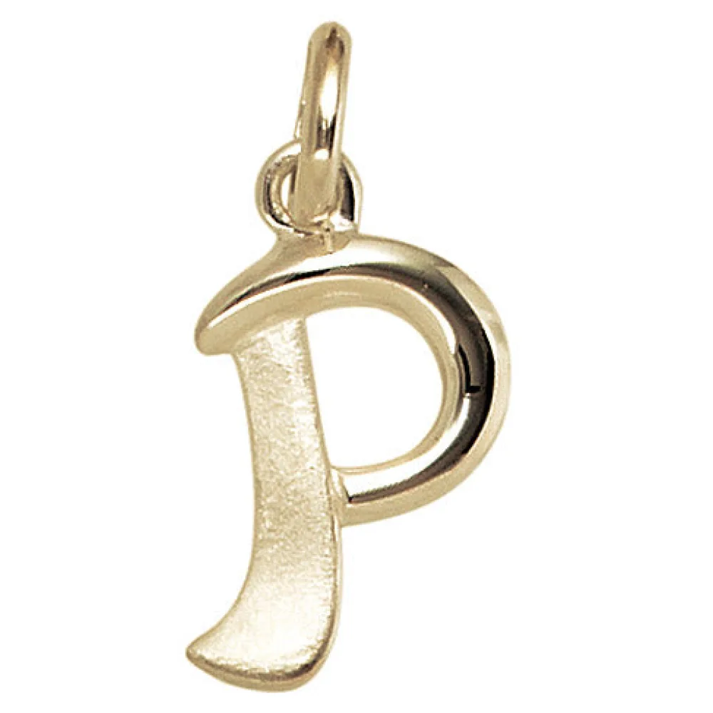 Anhänger Buchstabe P 375 Gold Gelbgold Buchstabenanhänger