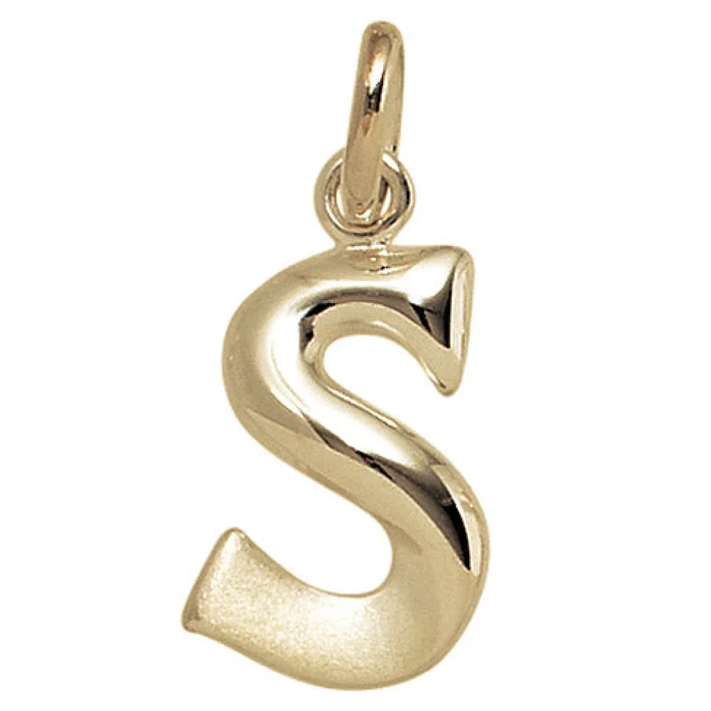 Anhänger Buchstabe S 375 Gold Gelbgold Buchstabenanhänger