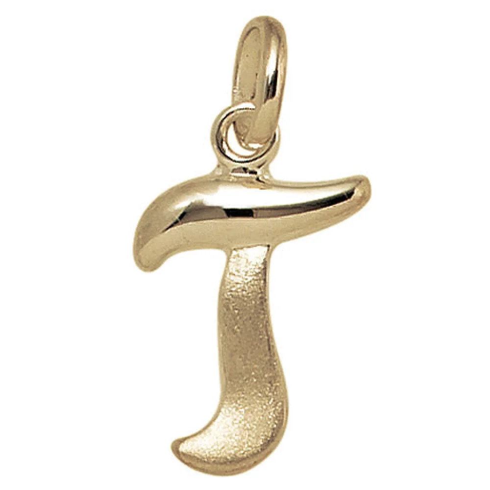 Anhänger Buchstabe T 375 Gold Gelbgold Buchstabenanhänger