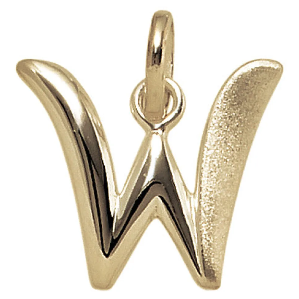 Anhänger Buchstabe W 375 Gold Gelbgold Buchstabenanhänger