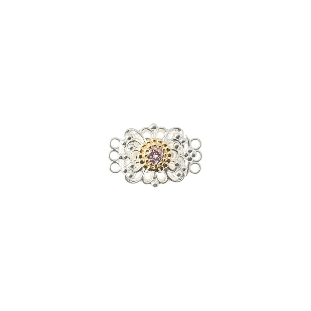 Schließe für Kropfkette 925 Silber Trachtenschmuck rosa