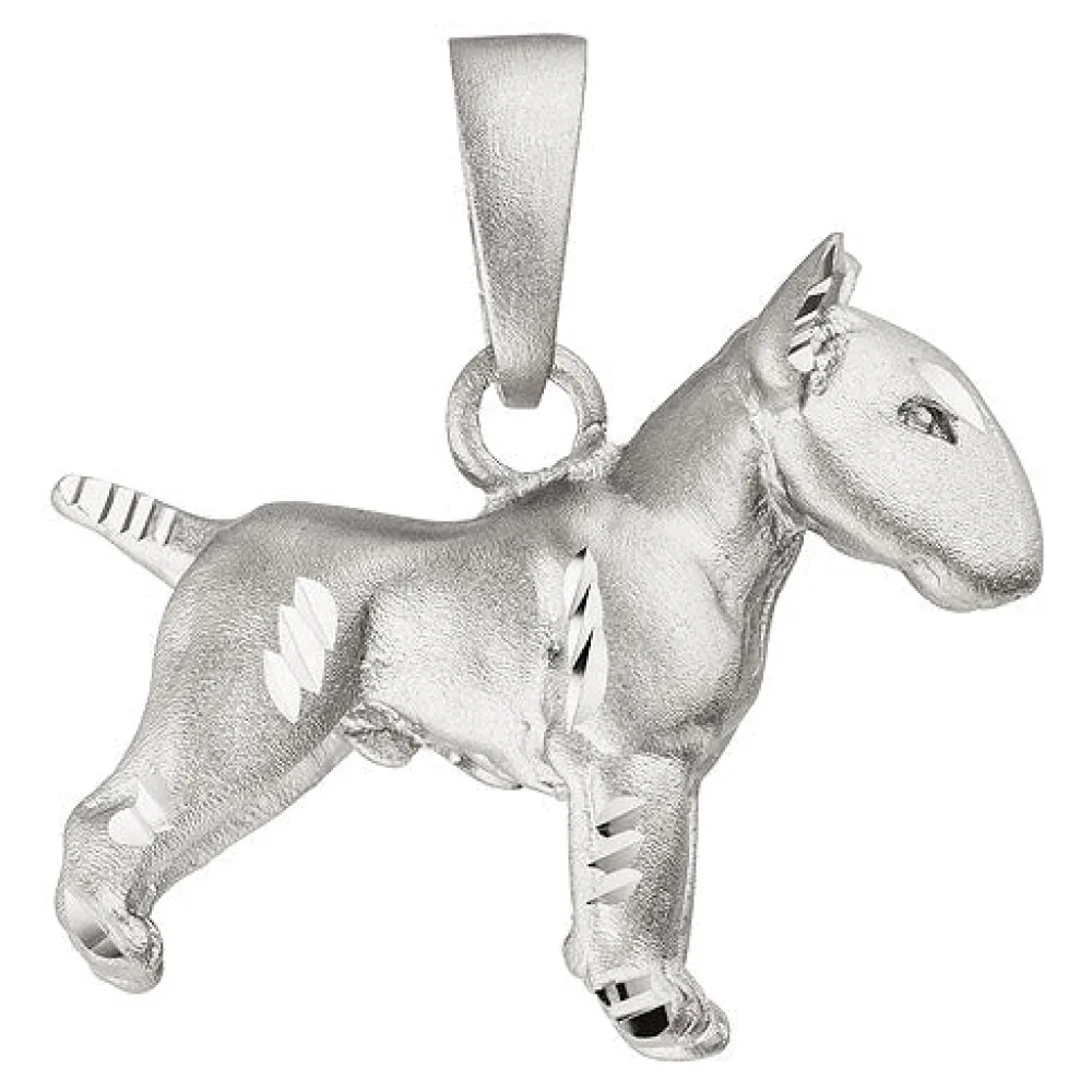 Anhänger Bullterrier Hund 925 Sterling Silber matt Silberanhänger