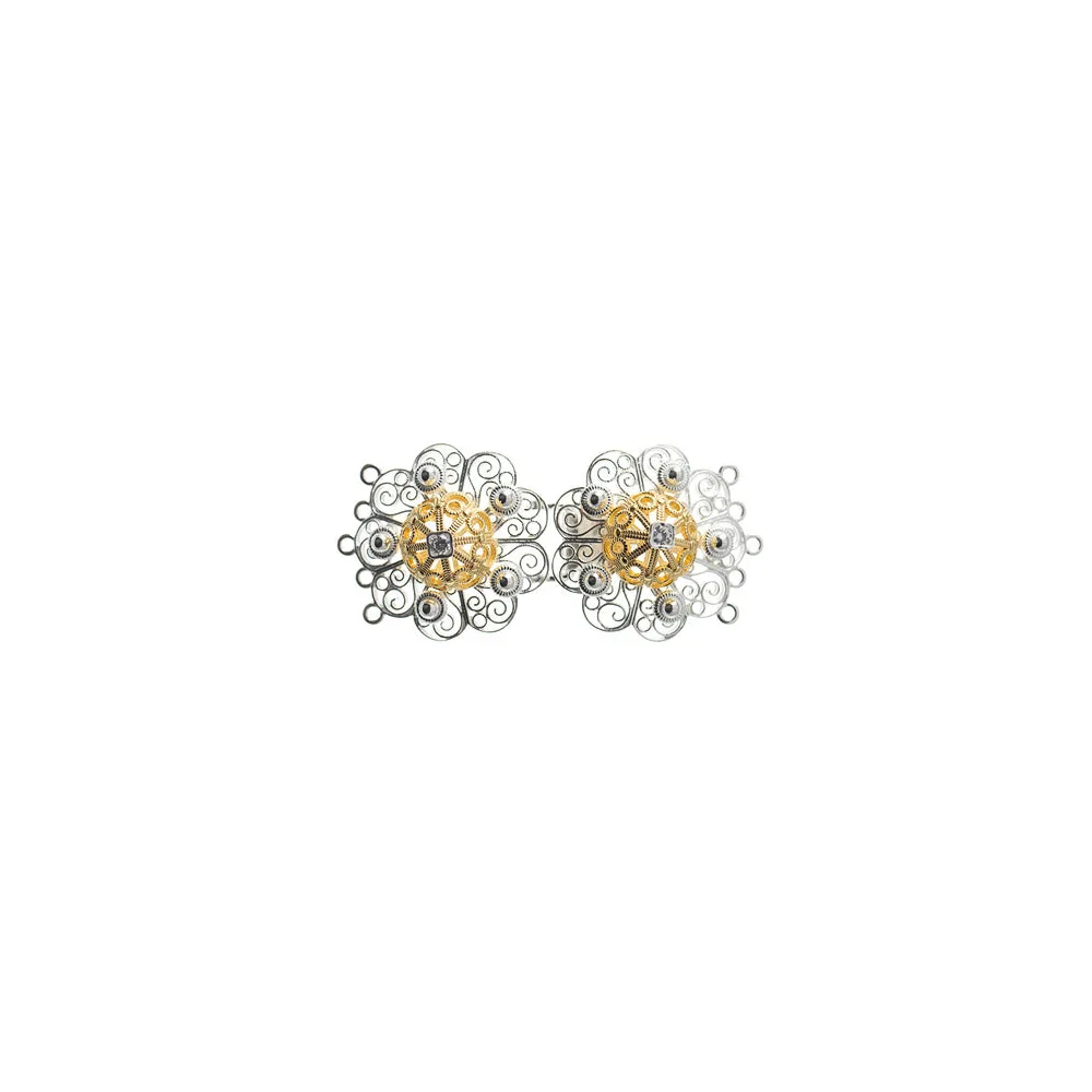 Schließe für Kropfkette 925 Silber Trachtenschmuck weiss