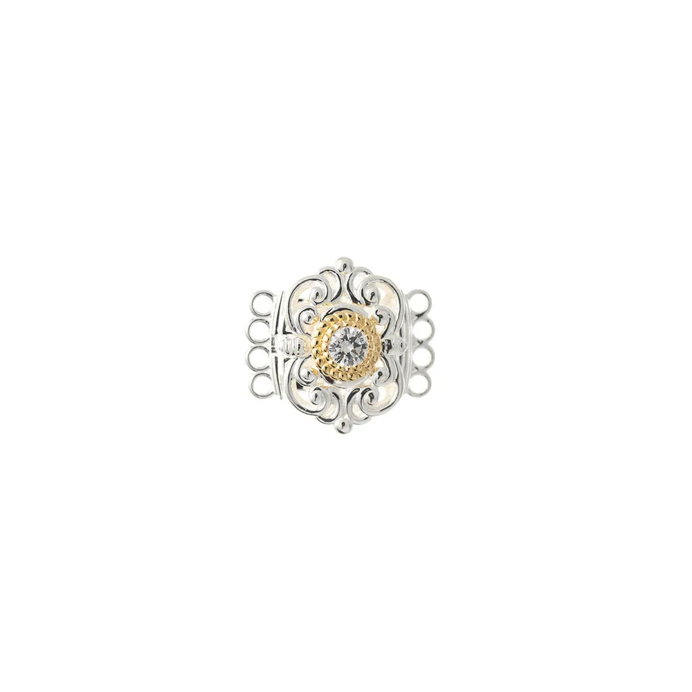 Schließe für Kropfkette 925 Silber Trachtenschmuck weiss
