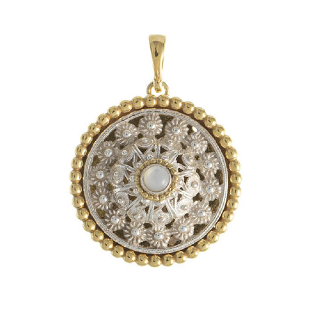 Anhänger 925 Silber Trachtenschmuck Perlmutt