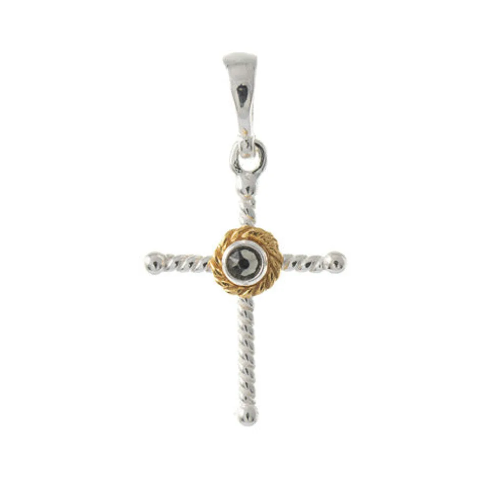Anhänger 925 Silber Trachtenschmuck Zirkonia anthrazit