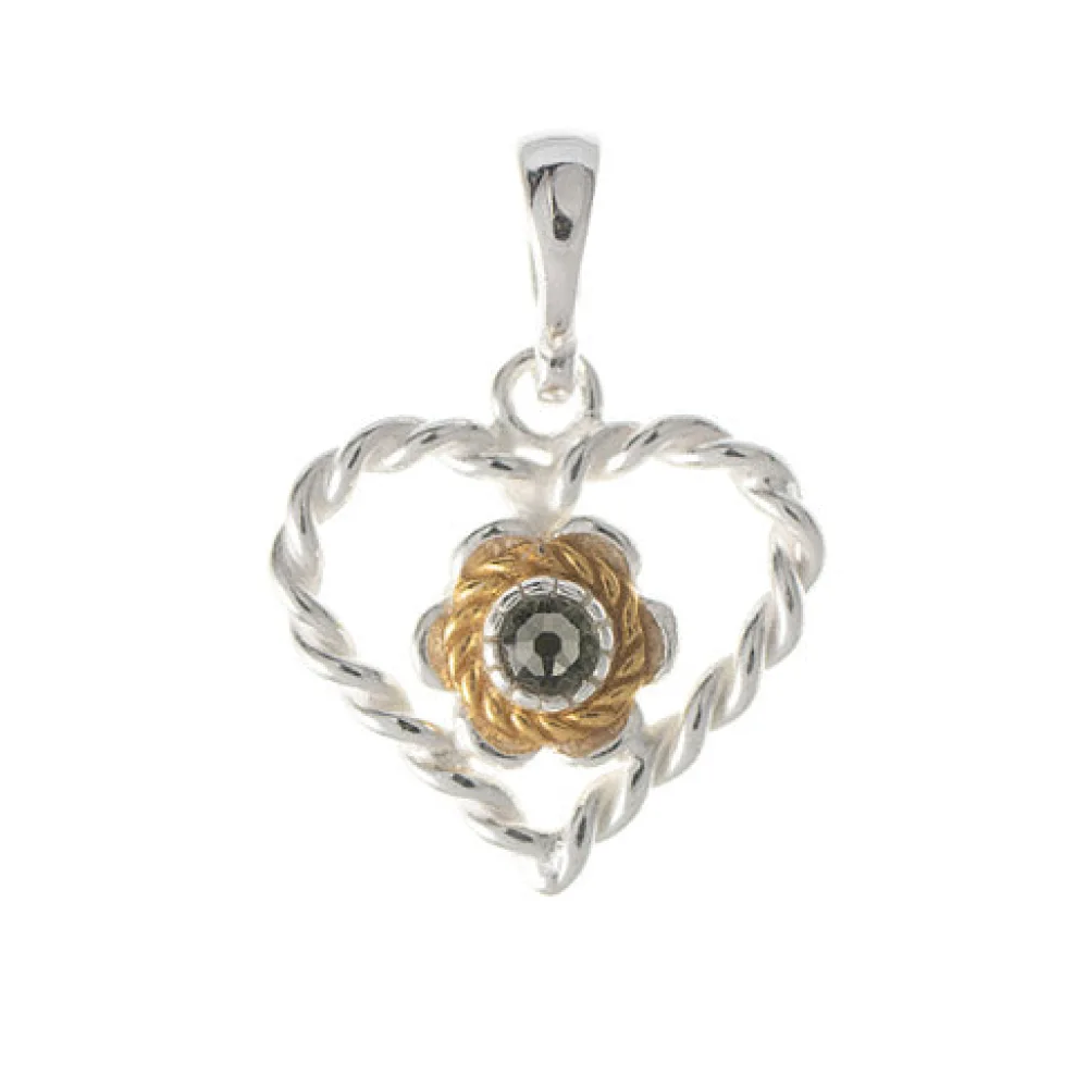 Anhänger 925 Silber Trachtenschmuck Zirkonia anthrazit