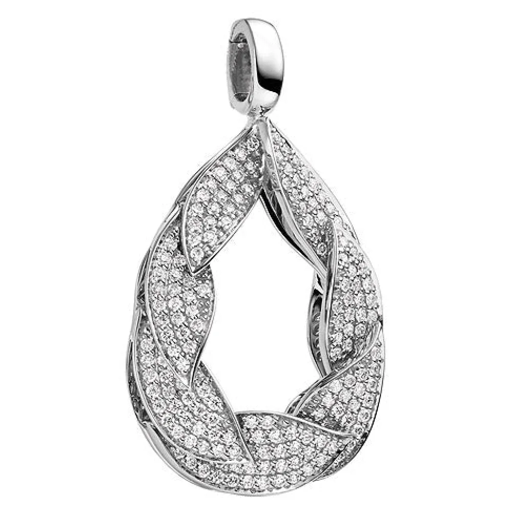 Anhänger Einhänger Tropfen 585 Gold Weißgold 175 Diamanten Brillanten 0 65ct.