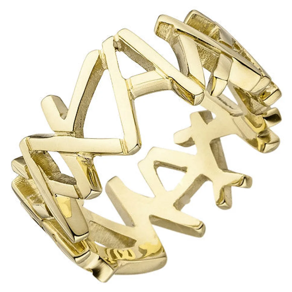 Damen Ring breit 585 Gold Gelbgold Goldring-58