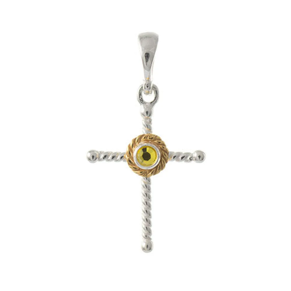 Anhänger 925 Silber Trachtenschmuck Zirkonia gelb