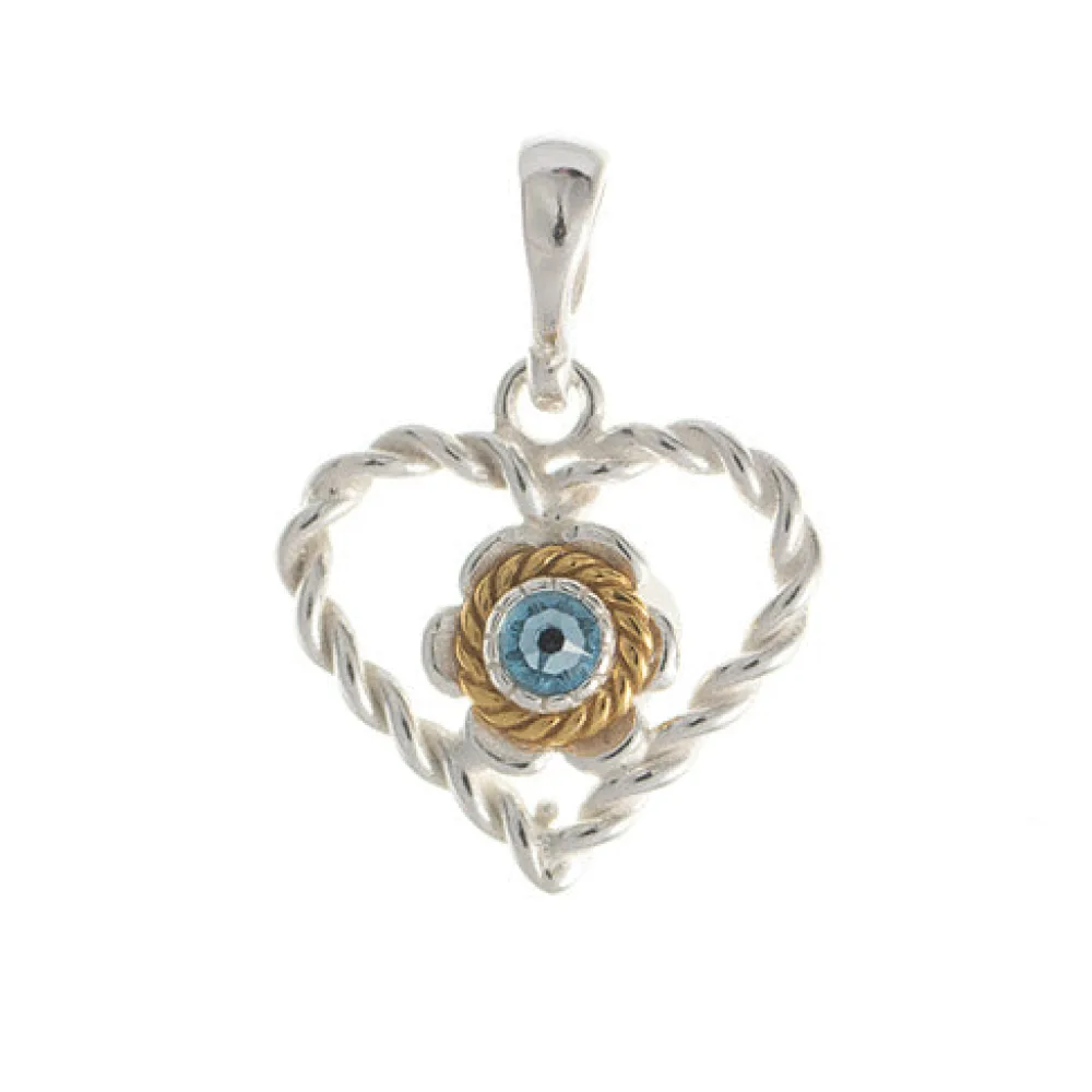Anhänger 925 Silber Trachtenschmuck Zirkonia hellblau