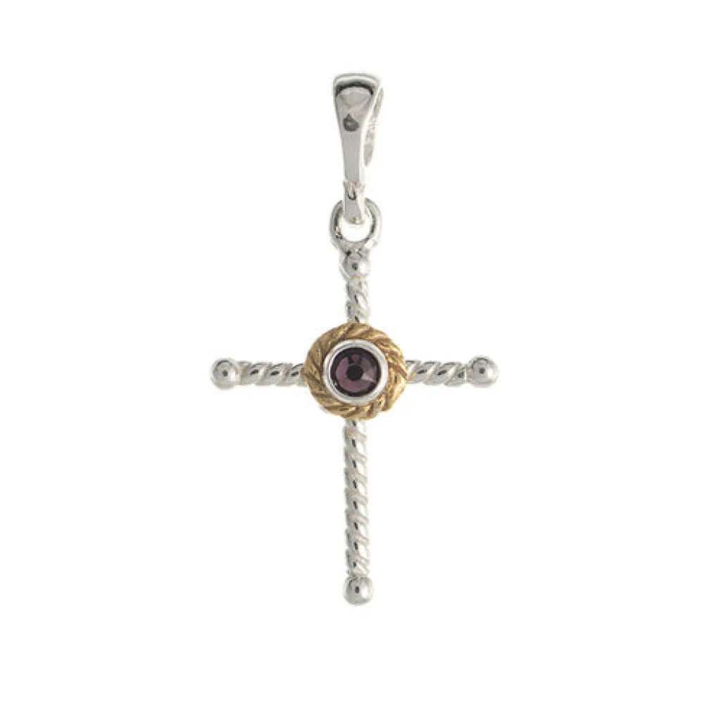 Anhänger 925 Silber Trachtenschmuck Zirkonia lila