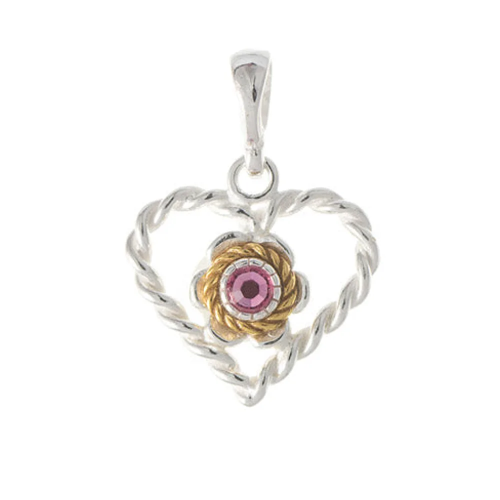 Anhänger 925 Silber Trachtenschmuck Zirkonia pink