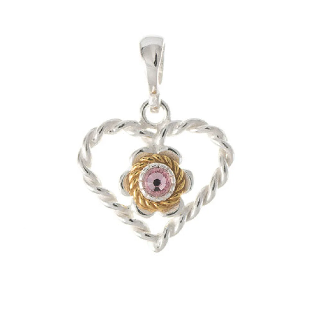 Anhänger 925 Silber Trachtenschmuck Zirkonia rosa