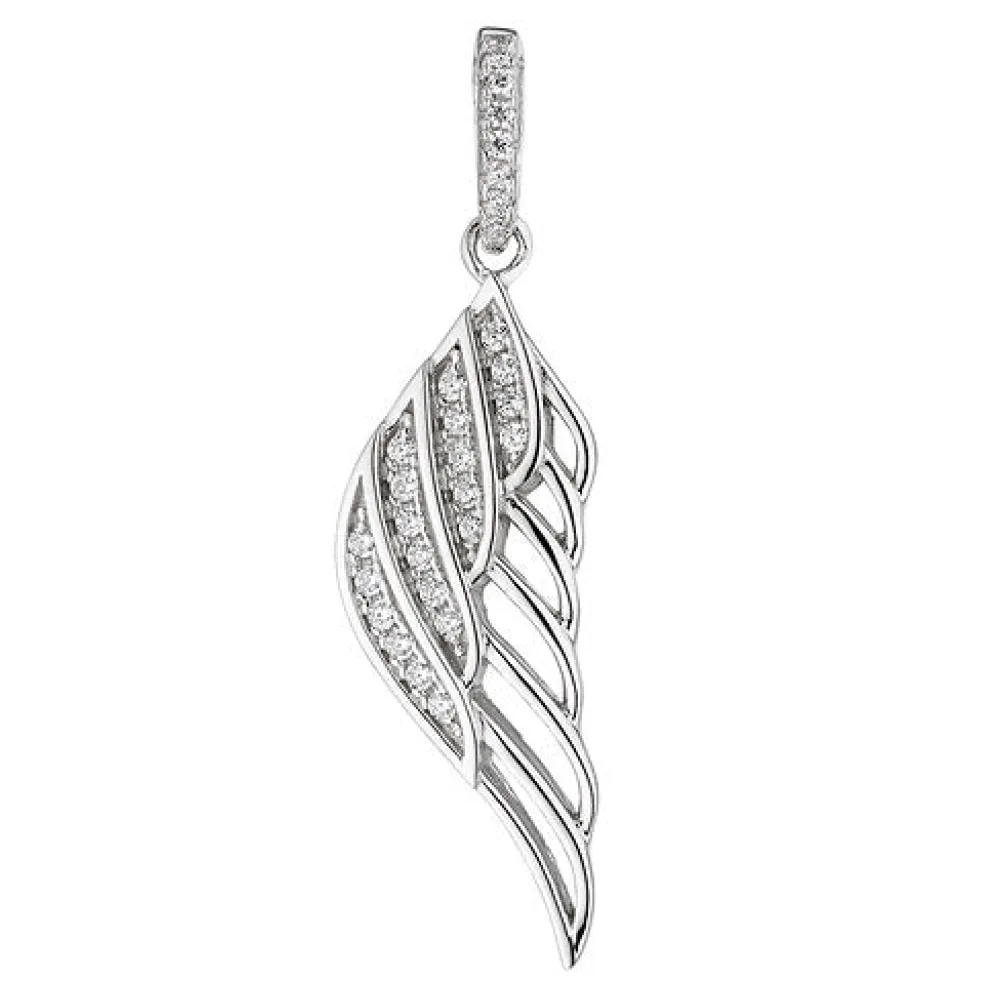 Anhänger Flügel Engelsflügel 925 Sterling Silber mit Zirkonia Silberanhänger