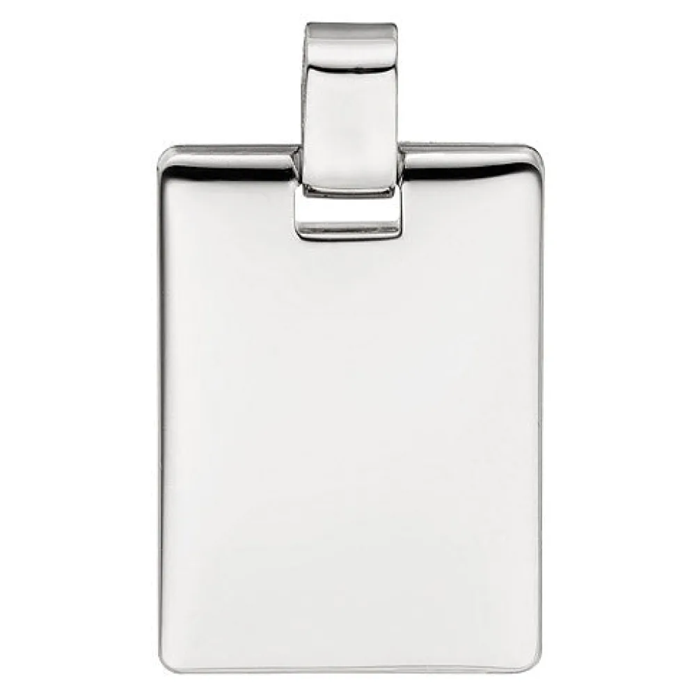 Anhänger Gravur Gravurplatte eckig 925 Sterling Silber massiv Silberanhänger