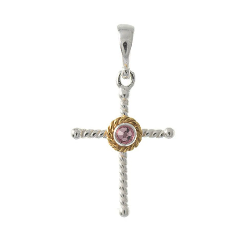 Anhänger 925 Silber Trachtenschmuck Zirkonia rosa