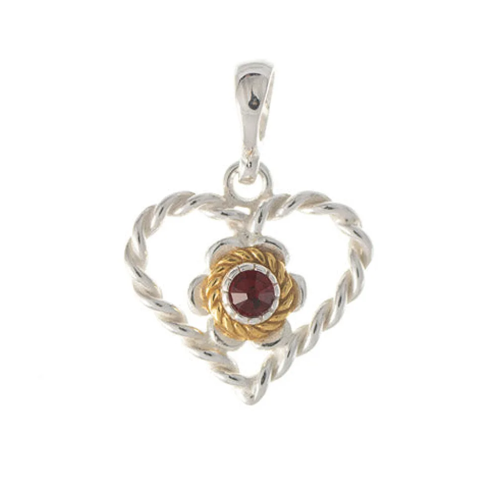 Anhänger 925 Silber Trachtenschmuck Zirkonia rot