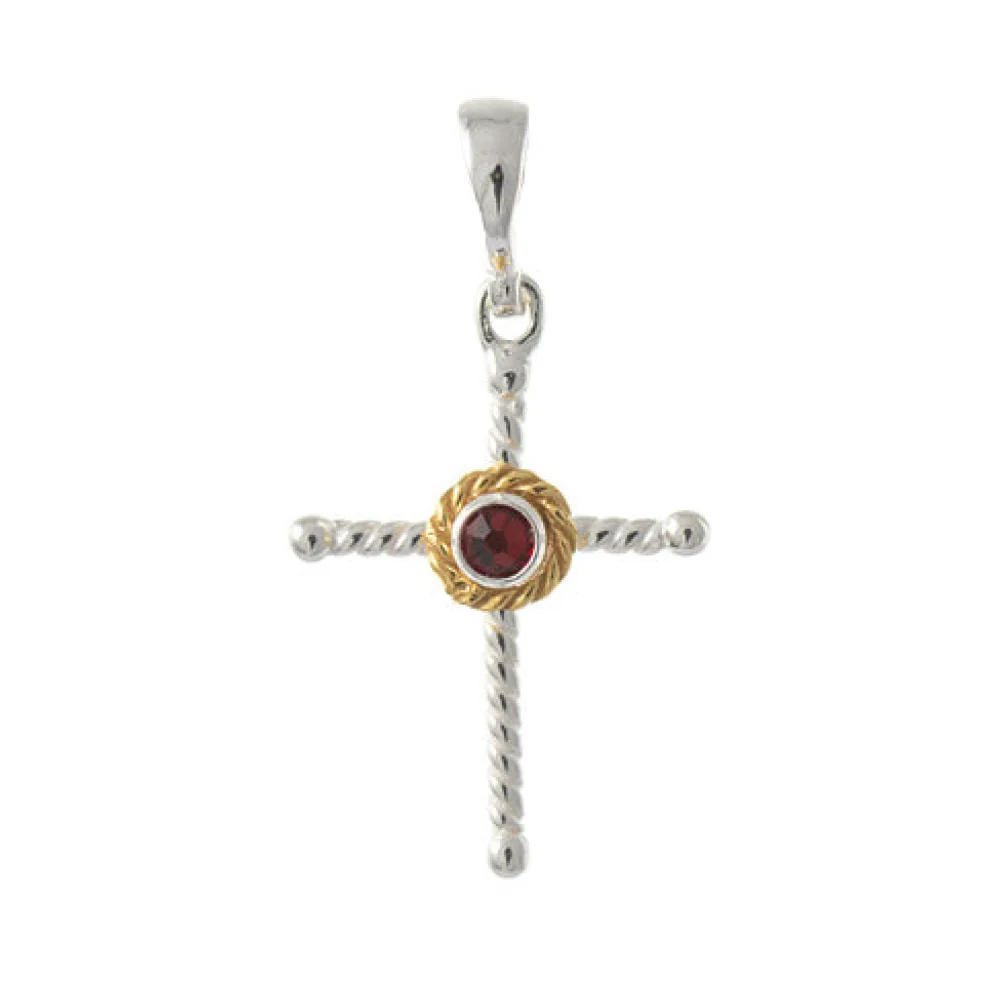 Anhänger 925 Silber Trachtenschmuck Zirkonia rot