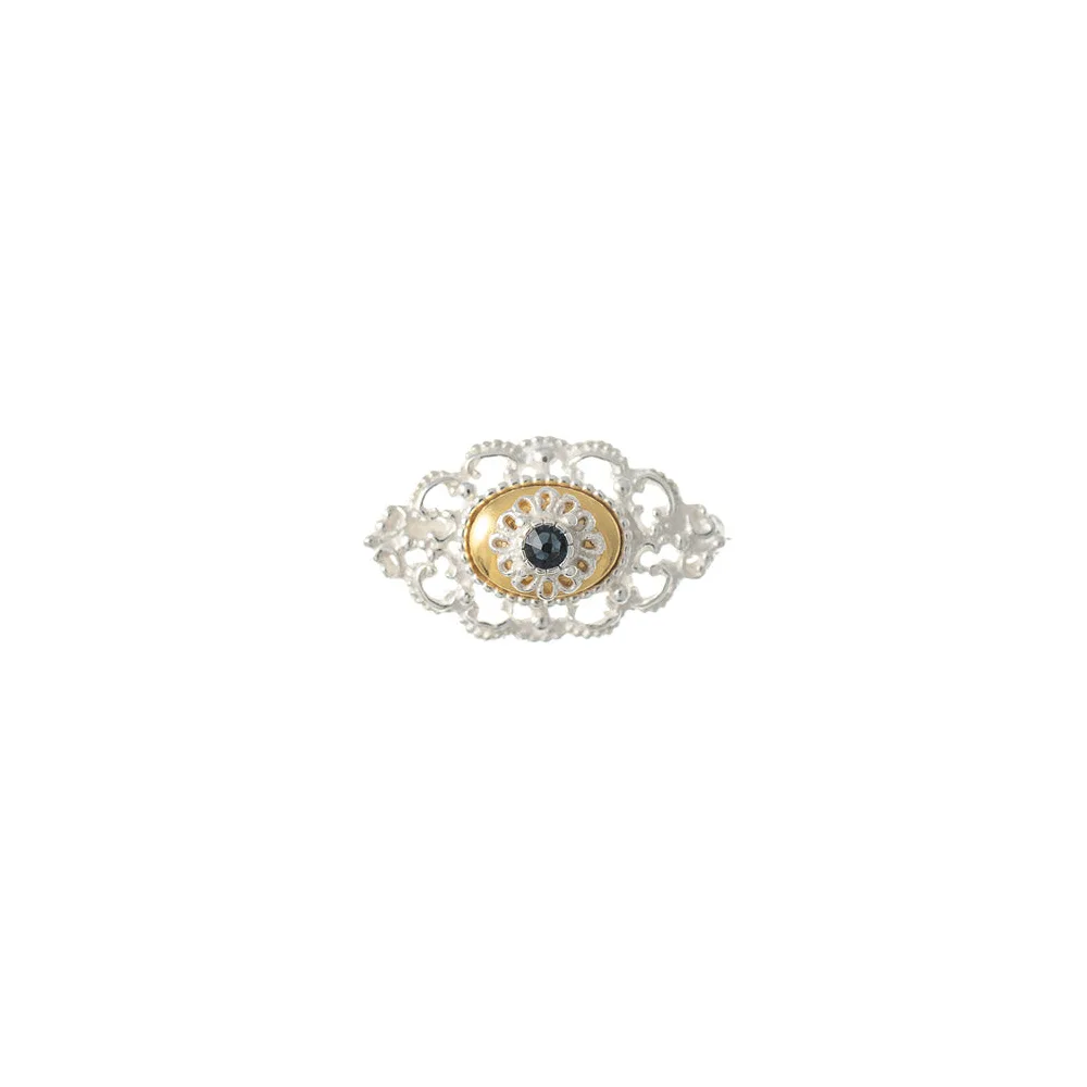 Brosche 925 Silber Trachtenschmuck Zirkonia blau