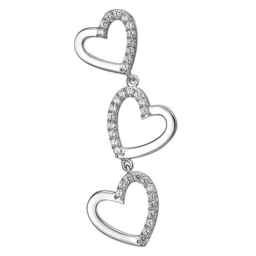 Anhänger Herzen 925 Sterling Silber 35 Zirkonia Silberanhänger
