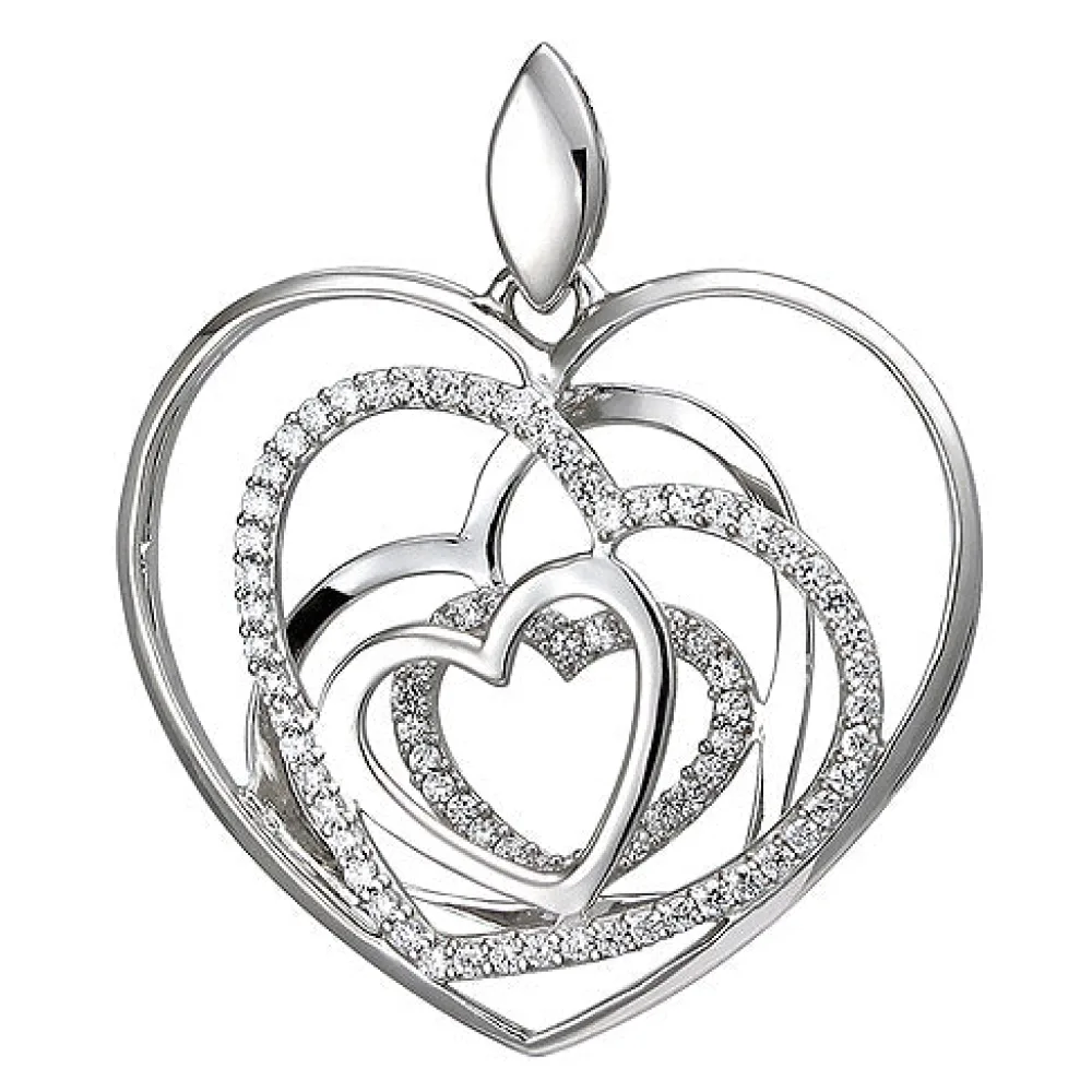 Anhänger Herzen 925 Sterling Silber 79 Zirkonia Silberanhänger