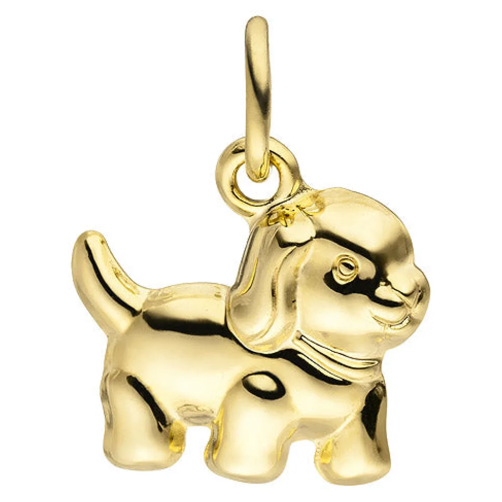Anhänger Hund 333 Gold Gelbgold Goldanhänger Hundeanhänger