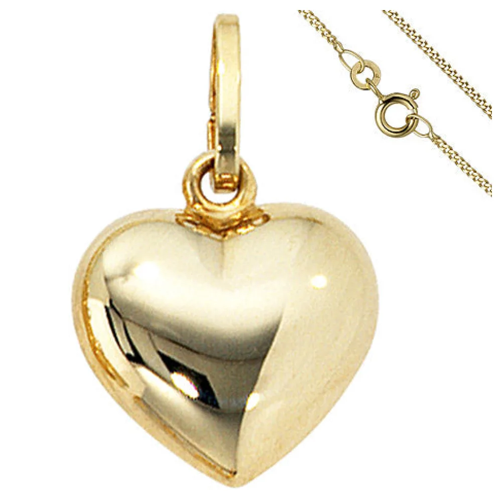 Anhänger Kleines Herz Herzchen 333 Gold mit Kette 45 cm Goldherz