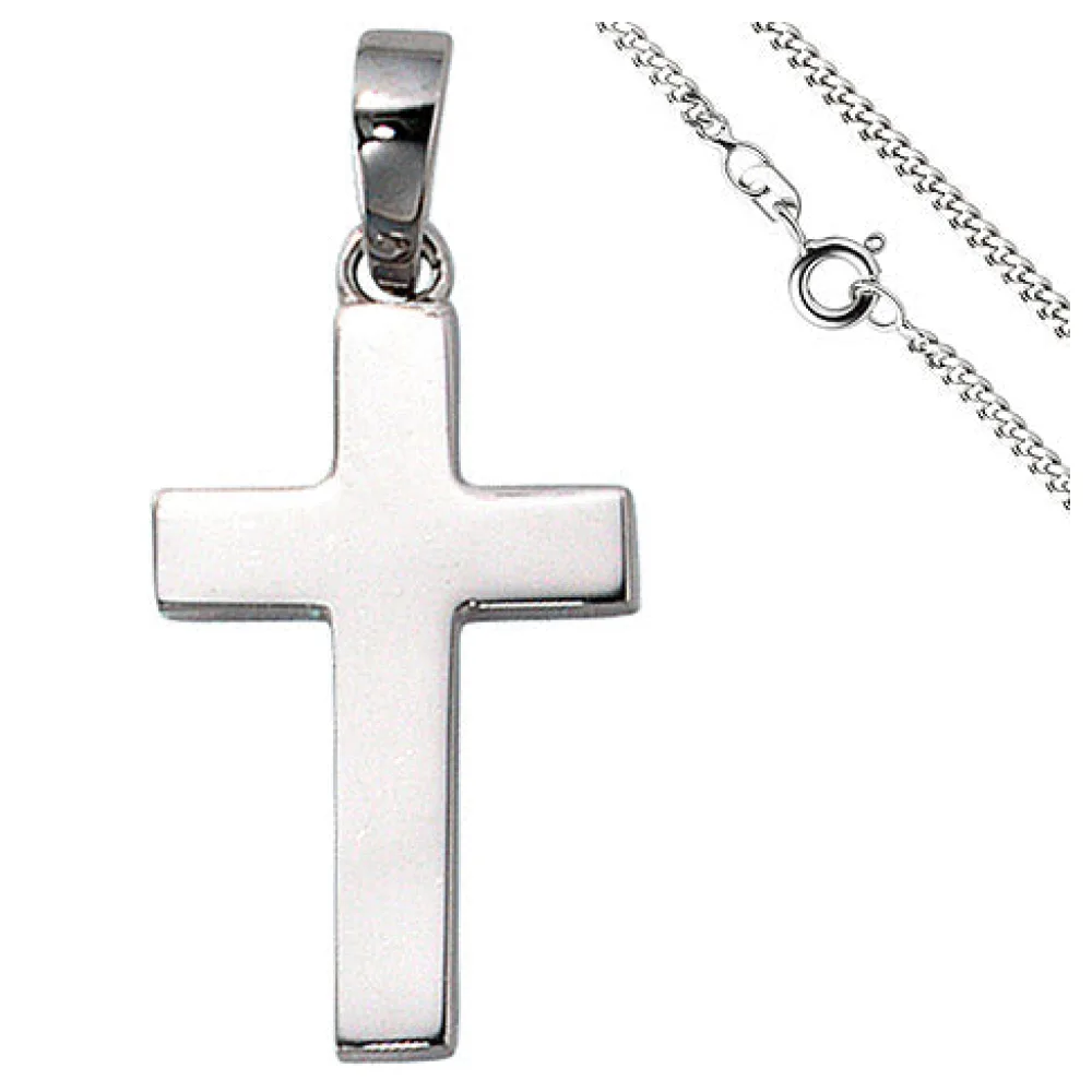 Anhänger Kreuz 925 Silber Kreuzanhänger Silberkreuz mit Kette 50 cm