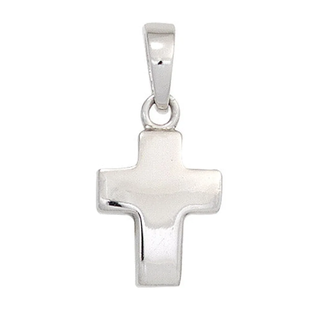 Anhänger Kreuz 925 Sterling Silber rhodiniert Kreuzanhänger Silberkreuz