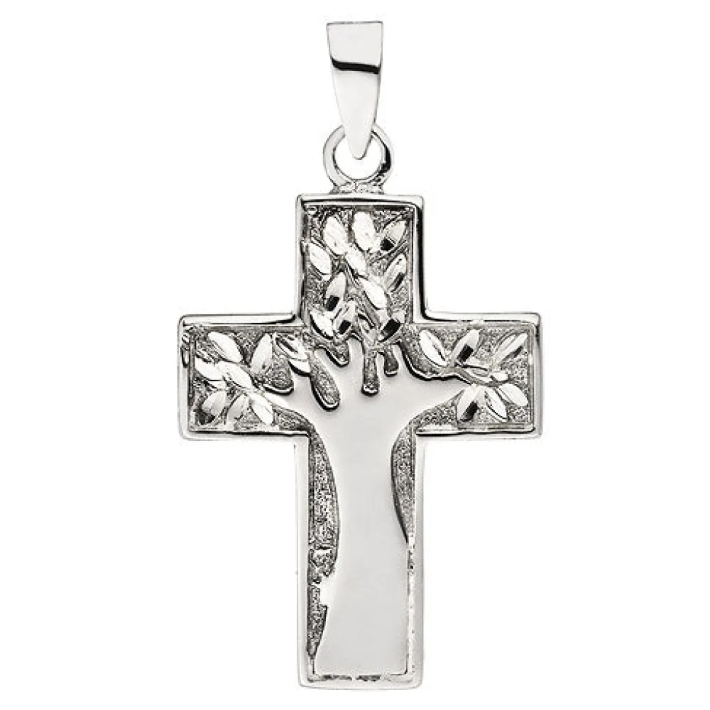 Anhänger Kreuz Baum 925 Sterling Silber Kreuzanhänger Silberkreuz