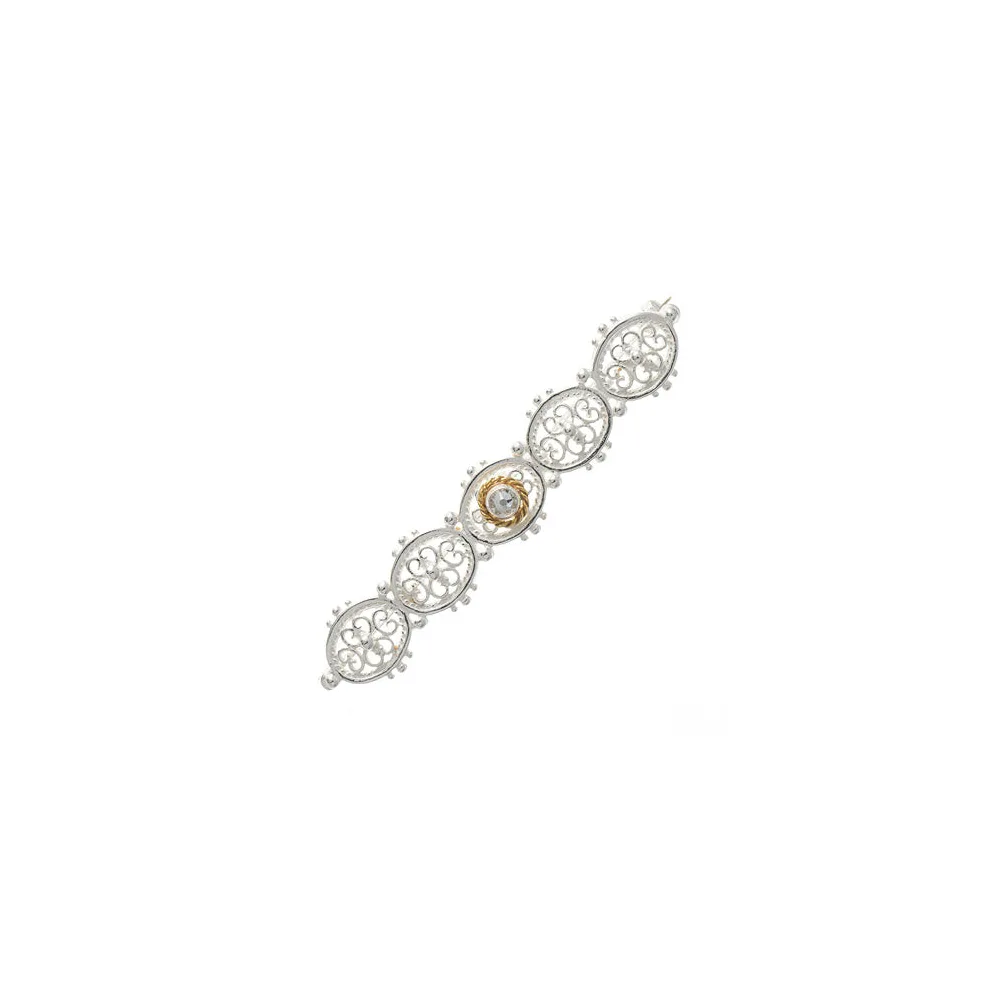 Brosche 925 Silber Trachtenschmuck Zirkonia kristall