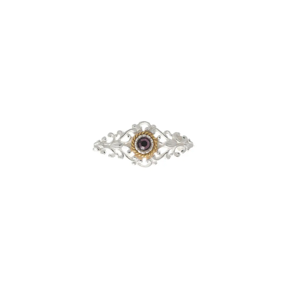 Brosche 925 Silber Trachtenschmuck Zirkonia lila