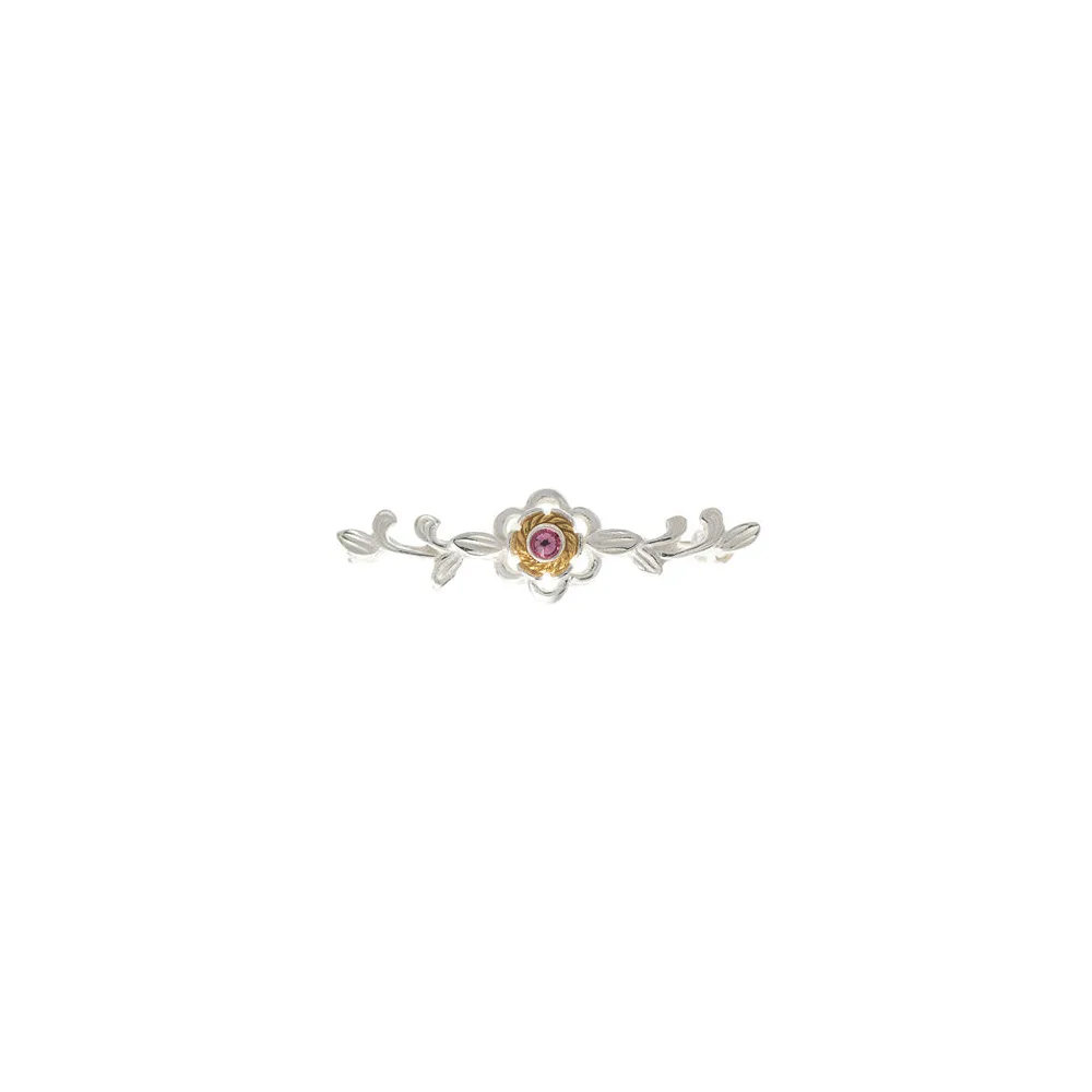 Brosche 925 Silber Trachtenschmuck Zirkonia pink
