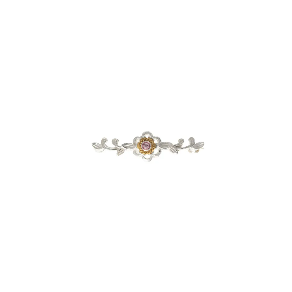 Brosche 925 Silber Trachtenschmuck Zirkonia rosa