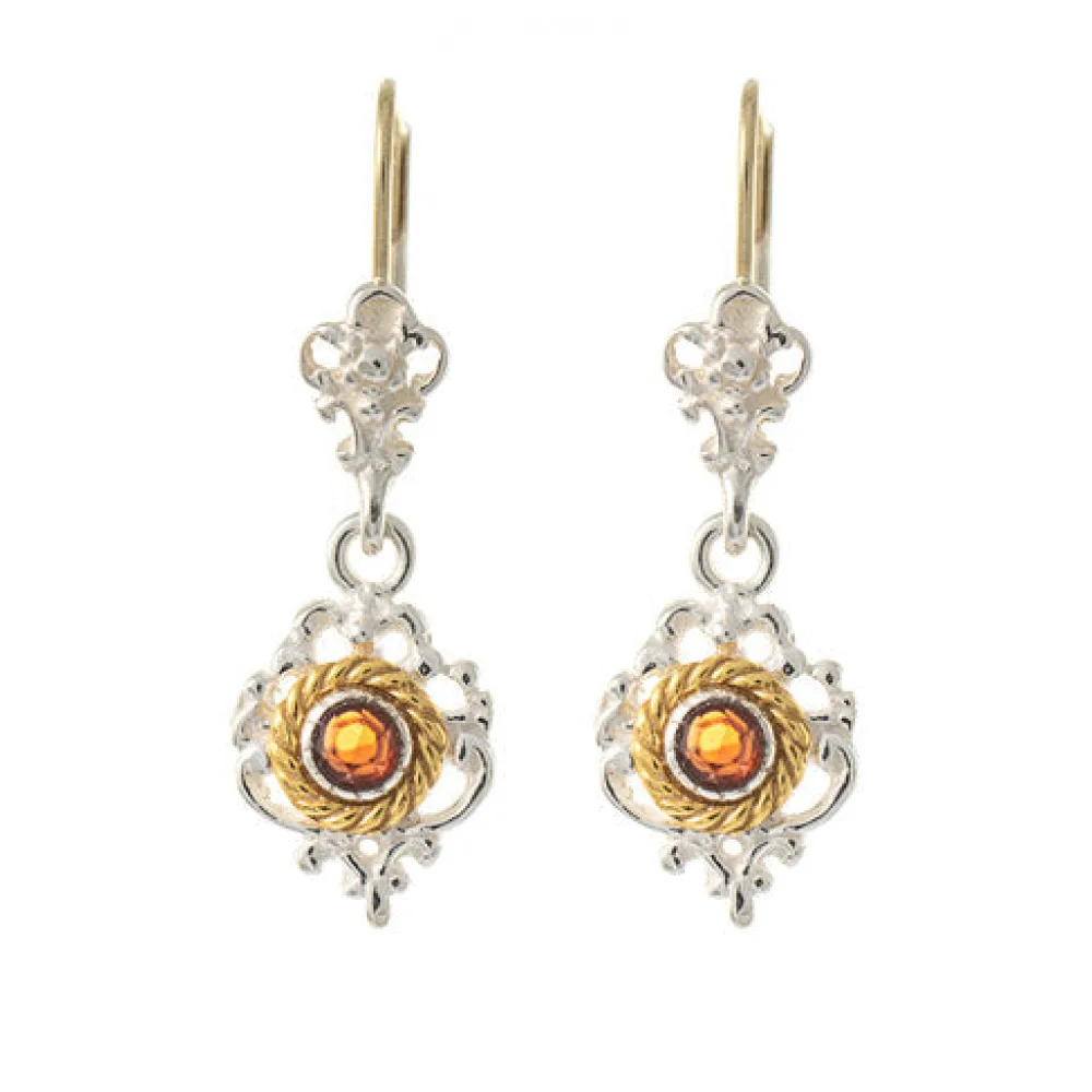 Ohrringe 925 Silber Trachtenschmuck Granat