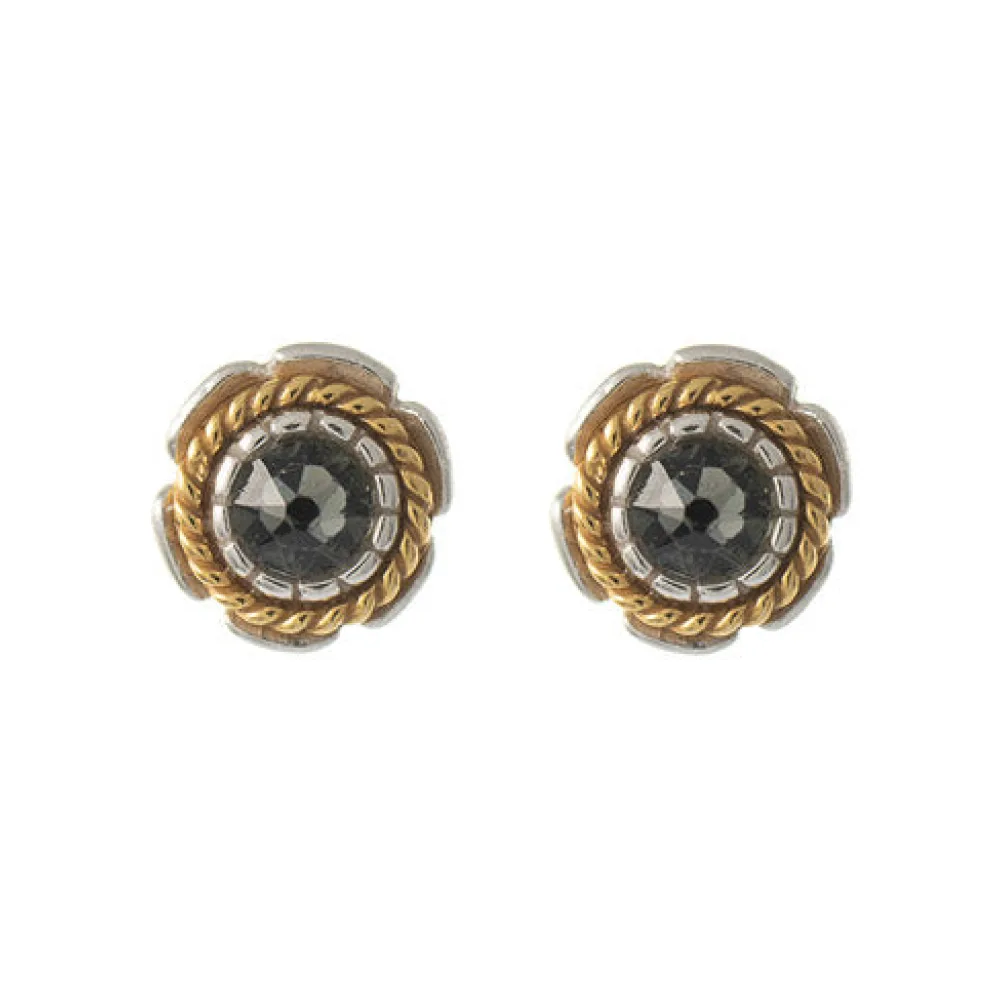 Ohrstecker 925 Silber Trachtenschmuck Zirkonia anthrazit