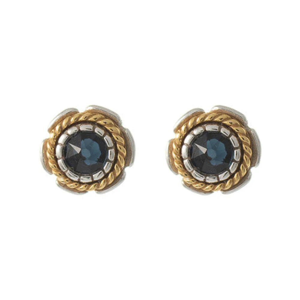 Ohrstecker 925 Silber Trachtenschmuck Zirkonia blau