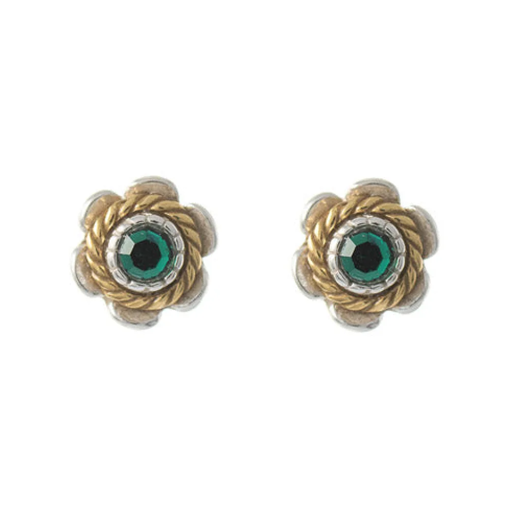 Ohrstecker 925 Silber Trachtenschmuck Zirkonia dunkelgrün Bis 400 Euro