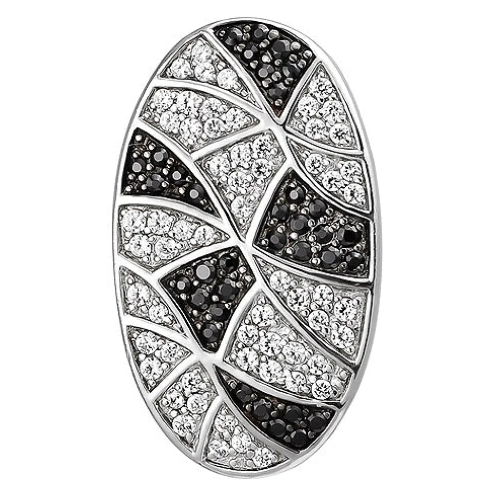 Anhänger oval 925 Sterling Silber 95 Zirkonia Silberanhänger