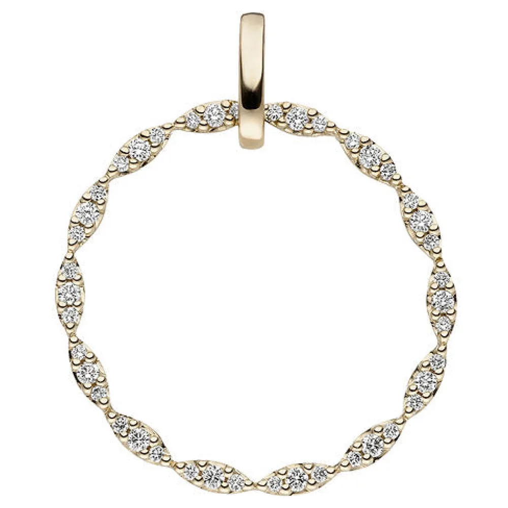 Anhänger rund 585 Gold Gelbgold 42 Diamanten Brillanten 0 26ct. Diamantanhänger