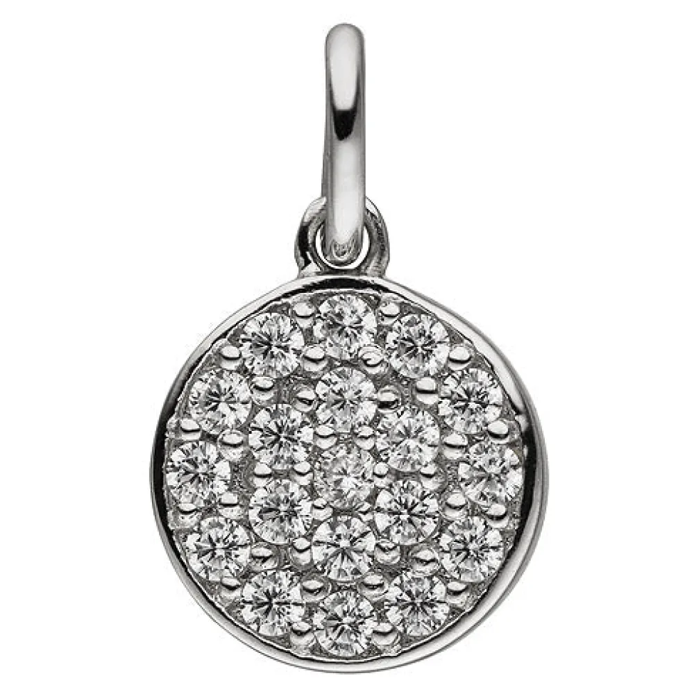 Anhänger rund 925 Sterling Silber 19 Zirkonia Silberanhänger
