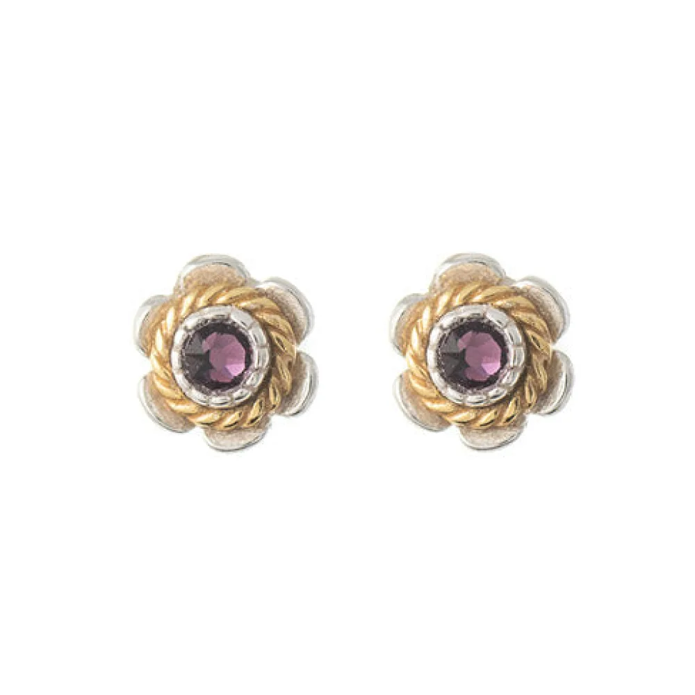 Ohrstecker 925 Silber Trachtenschmuck Zirkonia lila