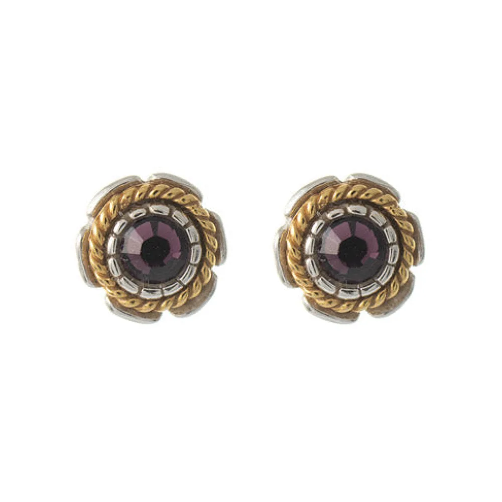 Ohrstecker 925 Silber Trachtenschmuck Zirkonia lila